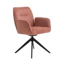 Розов тапициран трапезен стол с подлакътници Roxana – Unique Furniture