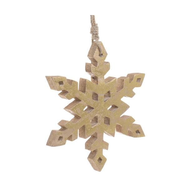 Коледна дървена висяща декорация във формата на снежинка Freya - InArt