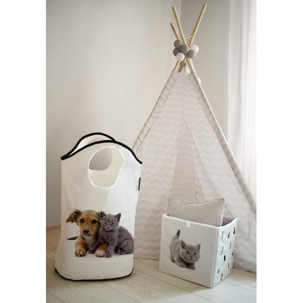 Бяла текстилна детска кошница за играчки 57x26x70 cm The Cutest Ones – Butter Kings-image-1