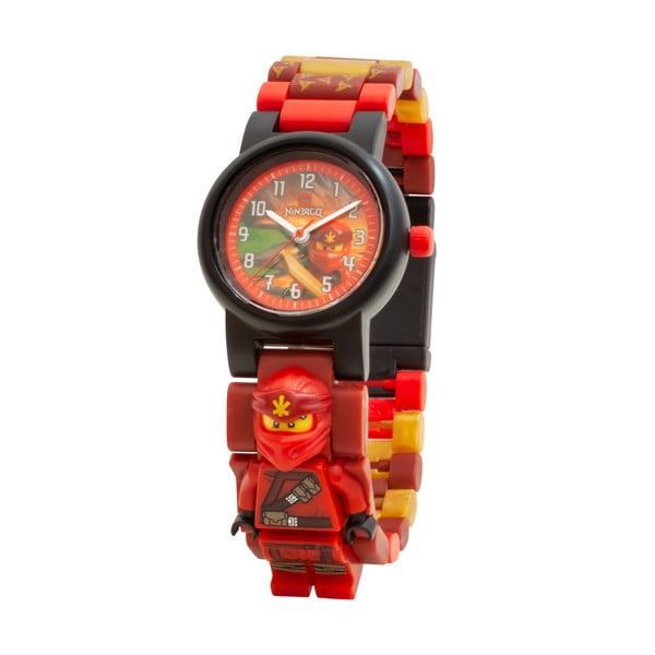 Червен ръчен часовник със сгъваема каишка и минифигурка на NINJAGO Kai - LEGO®