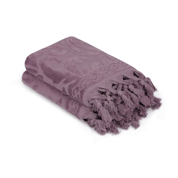 Комплект от 2 лилави памучни кърпи Madame Coco Bohéme, 50 x 90 cm - Unknown