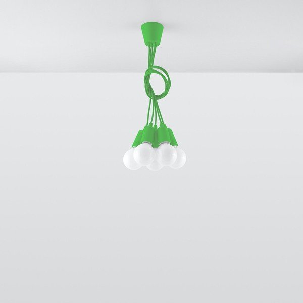 Зелена лампа с висулка 25x25 cm Rene - Sollux-image-1