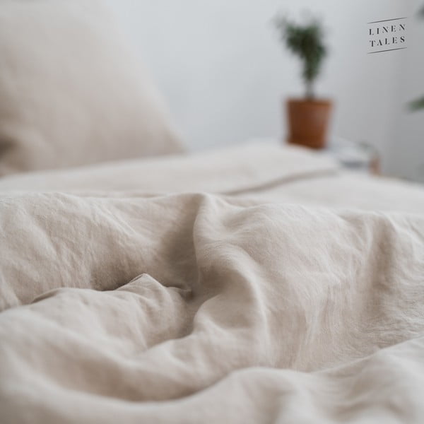 Бежова двойна олекотена завивка от конопени влакна 200x200 cm – Linen Tales-image-2