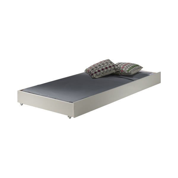 Бяло детско легло 90x200 cm от масивен бор двуетажно/разтегателно с място за съхранение PINO – Vipack-image-4