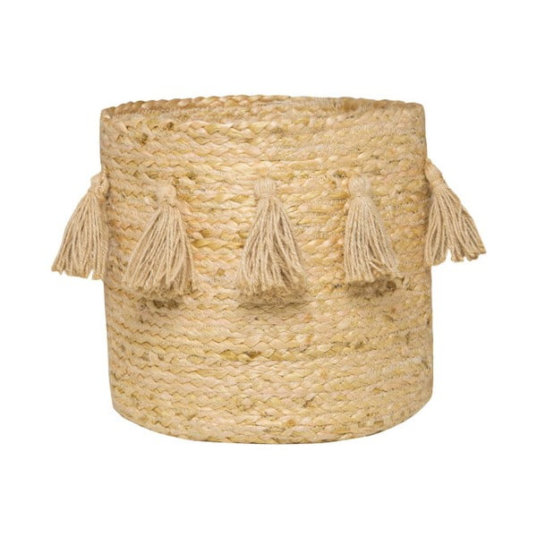 Béžový ručně tkaný box z konopného vlákna Nattiot, ∅ 30 cm
