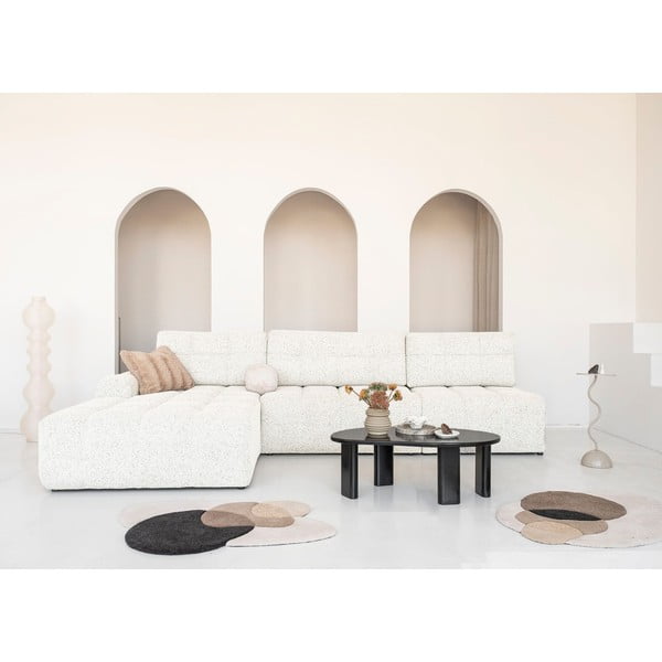 Кремав разтегателен модулен ъглов диван с място за съхранение (ляв ъгъл) Lulu – Miuform-image-1