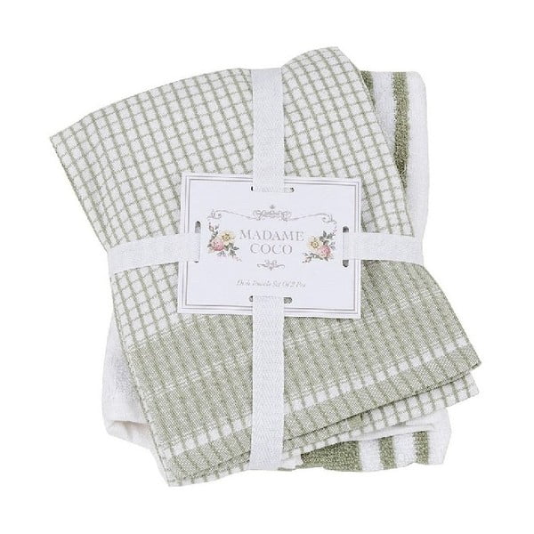 Комплект от 2 памучни кърпи Scandi Verde, 40 x 60 cm - Madame Coco