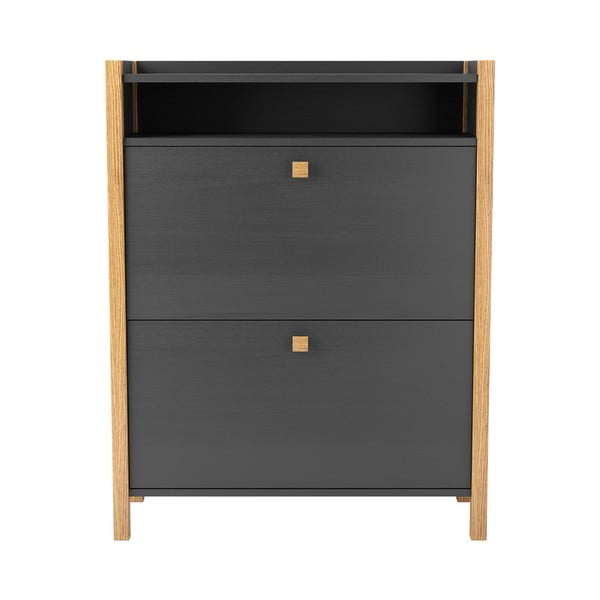 Тъмно сив шкаф за обувки с две чекмеджета Bode - Woodman-image-2