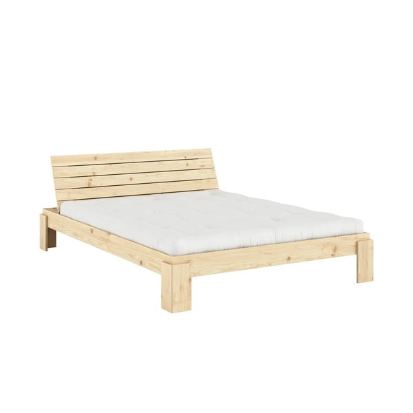 Двойно легло от масивен бор с включена подматрачна рамка в естествен цвят 160x200 cm Layers – Karup Design-image-3