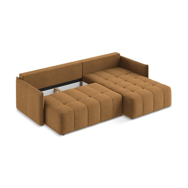 Теракотен разтегателен ъглов диван с място за съхранение (десен ъгъл) Moku – Makamii-image-3