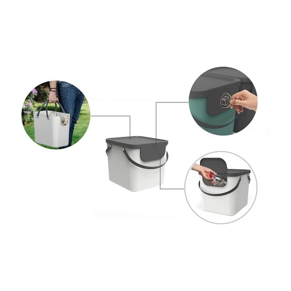 Кошче за отпадъци от рециклирана пластмаса 40 л Albula - Rotho-image-3