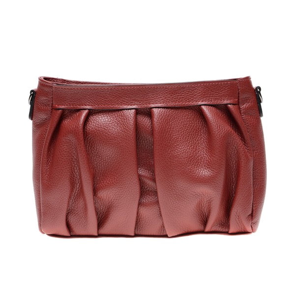 Червена кожена чанта за рамо - Luisa Vannini