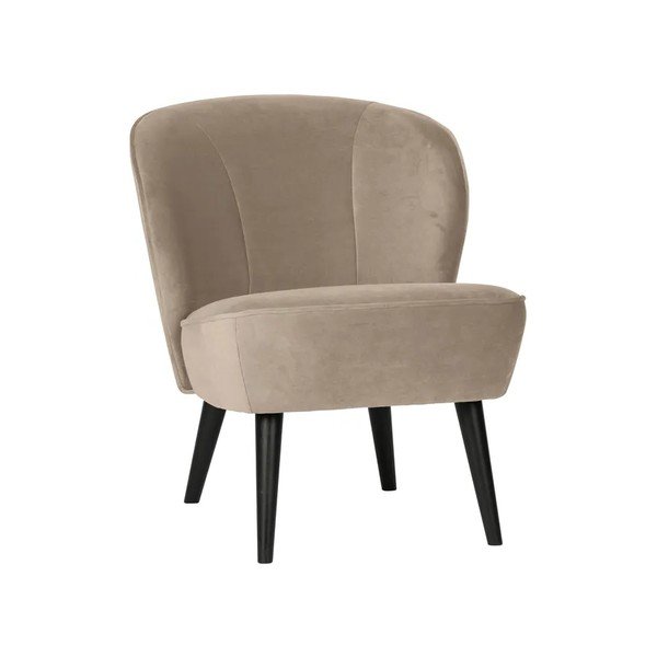 Бежово кресло от кадифе Sara - WOOOD