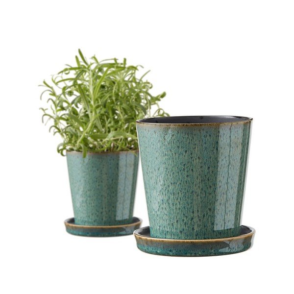 Глинено покритие за кашпа ø 10 cm Gastro Green/Black – Bitz-image-3