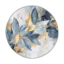Синьо-златист кръгъл килим подходящ за пране ø 120 cm Golden Leaves – Mila Home