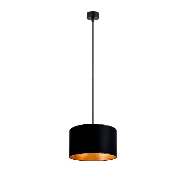 Черна лампа за таван със златист интериор Mika, ∅ 25 cm - Sotto Luce