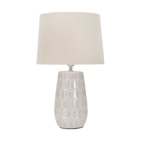Кремава керамична настолна лампа с текстилен абажур (височина 44,5 cm) Hole – Mauro Ferretti