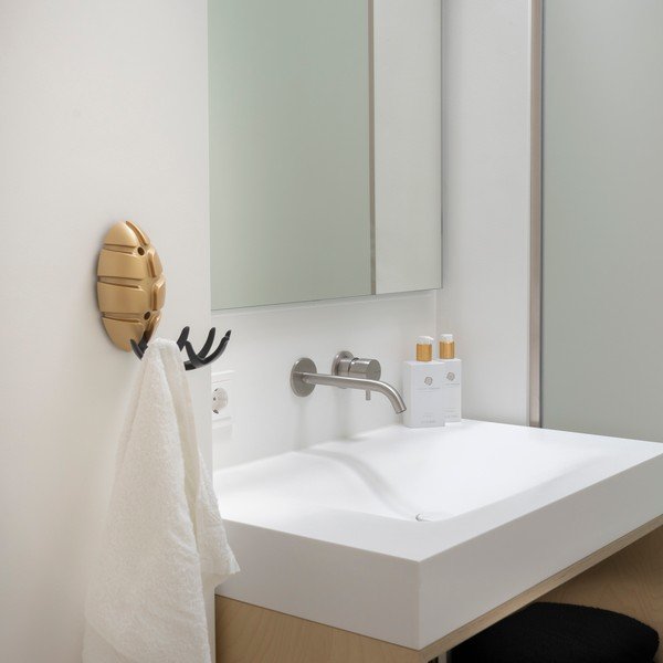 Черна/ в златист цвят стенна пластмасова кука Bug – Spinder Design-image-1