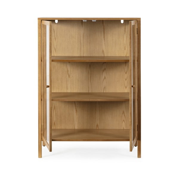 Витрина от декор от дъб  в естествен цвят 90x126x40 cm Ceci – MOME-image-4
