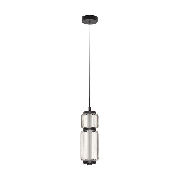 Матово черно стъклено LED висящо осветително тяло ø 12 cm Liesa – Nova Luce