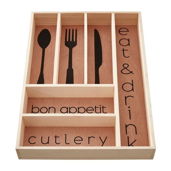 Дървен  органайзер за прибори в естествен цвят 30 x 42 cm Bessan – Premier Housewares-image-2
