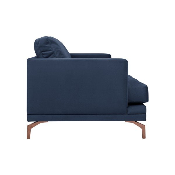 Tmavě modrá trojmístná pohovka s podnožím ve zlaté barvě Windsor & Co Sofas Jupiter-image-2