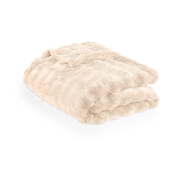 Одеяло от микроплюш в цвят слонова кост 150x200 cm Wave – Tiseco Home Studio