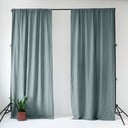 Сиво-синьо ленено перде 140x300 cm Blue Fog – Linen Tales