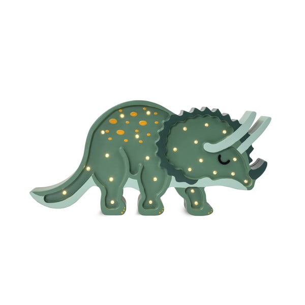 Зелена настолна лампа от борова дървесина, дължина 49 cm Triceratops - Little Lights