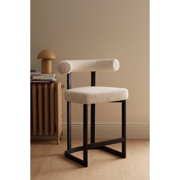 Черно-бял тапициран бар стол (височина на седалката 66 cm) Parie – Ellos Home-image-1
