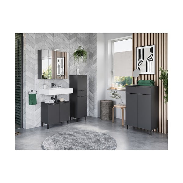 Антрацитен шкаф за мивка 60x56 cm Arcena – Germania-image-4