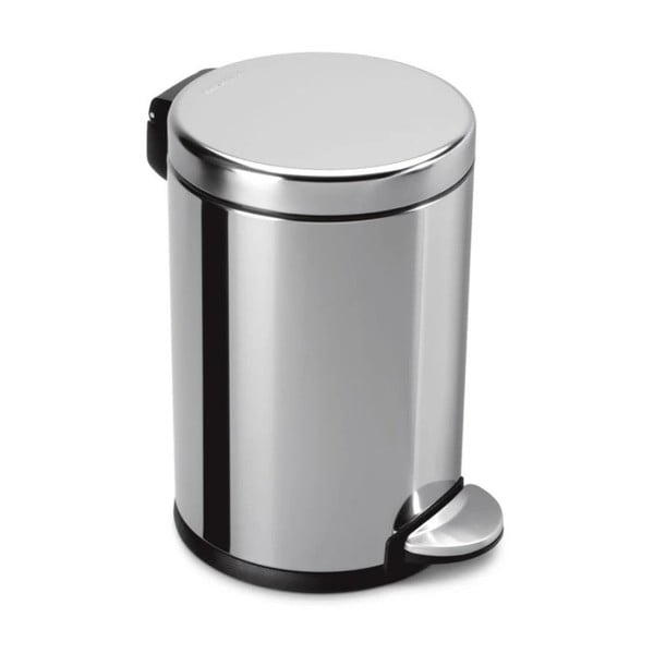 Stříbrný lesklý pedálový koš simplehuman, 4.5 l-image-2
