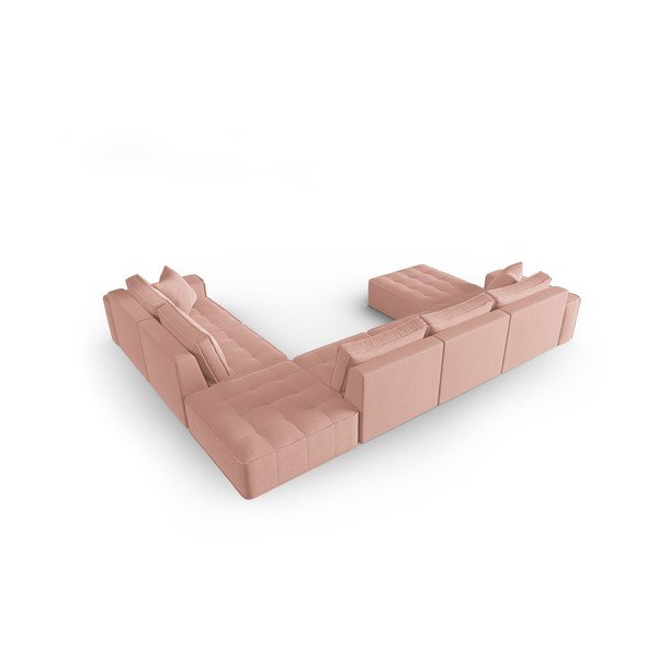 Розов ъглов диван (десен ъгъл) Mike - Micadoni Home-image-3