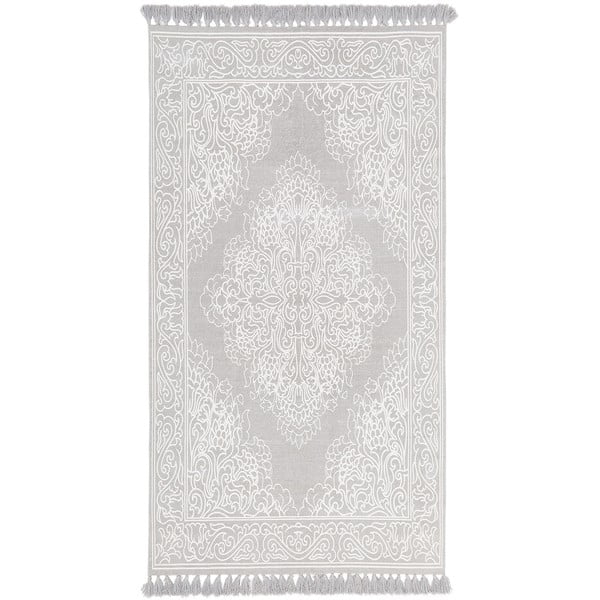 Сив ръчно тъкан памучен килим , 700 x 140 cm Salima - Westwing Collection