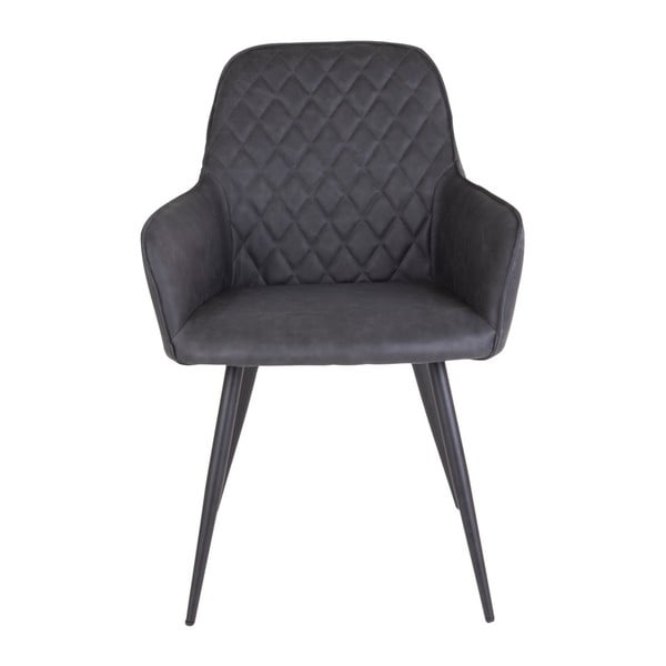 Тъмносиви тапицирани трапезни столове в комплект с подлакътници 2 бр. Harbo – House Nordic-image-3