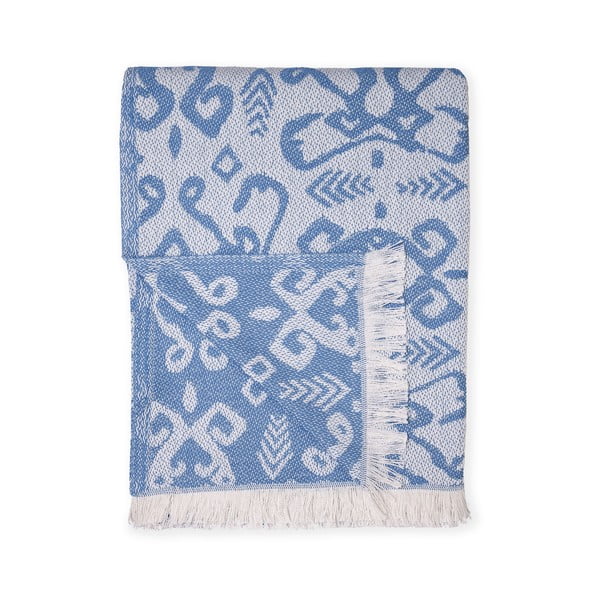 Синьо одеяло със съдържание на памук Лято , 140 x 180 cm Mykonos - Euromant