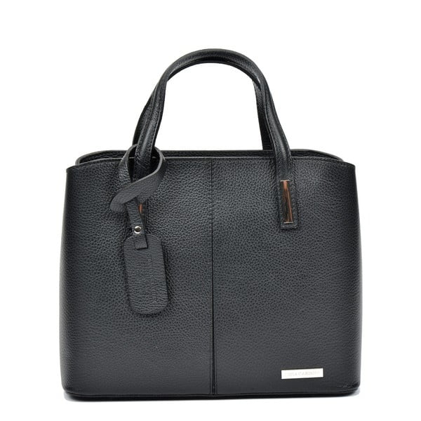 Черна кожена чанта Lacy - Sofia Cardoni