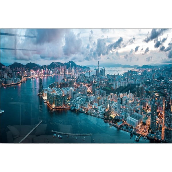 Картина върху стъкло 70x50 cm Hongkong - Wallity