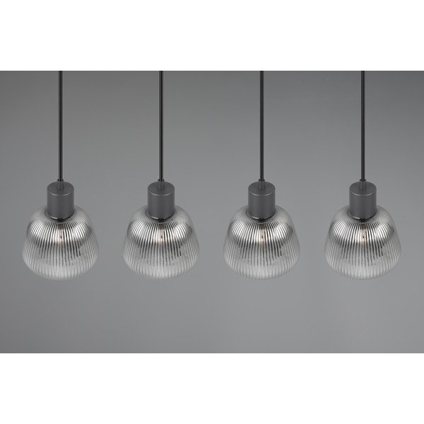 Черно висящо осветително тяло със стъклен абажур ø 15 cm Tarifa – Trio-image-3