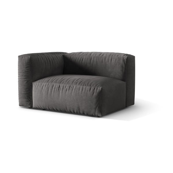 Сив кадифен модул за диван (ляв ъгъл) Martina – Micadoni -image-1