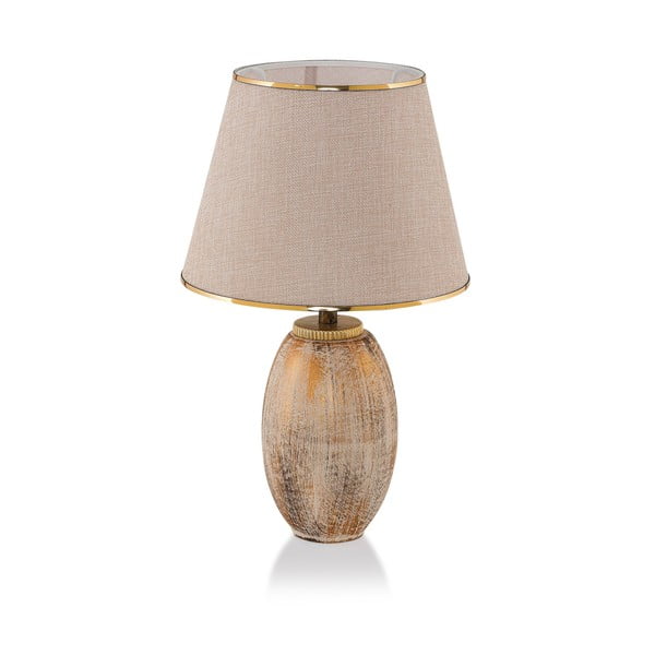 Кремава/ в златист цвят настолна лампа с текстилен абажур (височина 50 cm) Yakamoz – Opviq lights-image-2