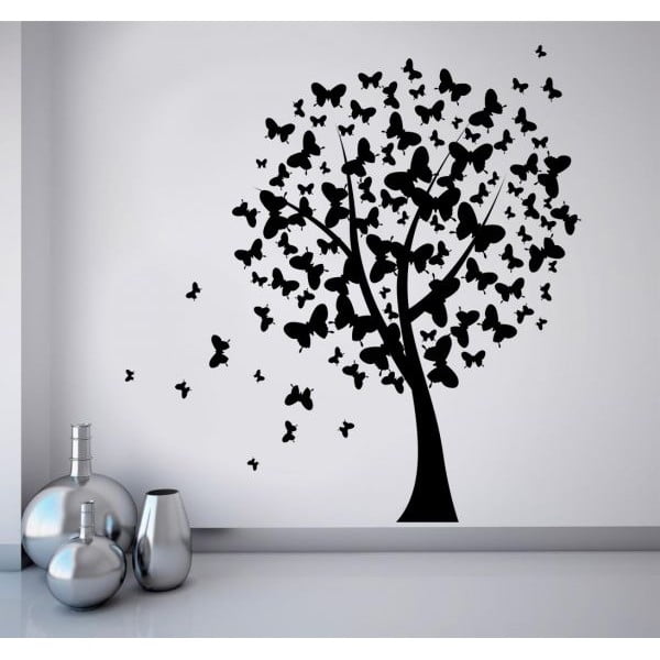 Samolepka na stěnu Motýlí strom, 90x120 cm