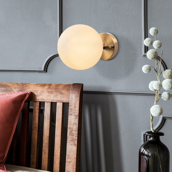 Бяла/в бронзов цвят стенна лампа ø 15 cm Atmaca – Opviq lights-image-4