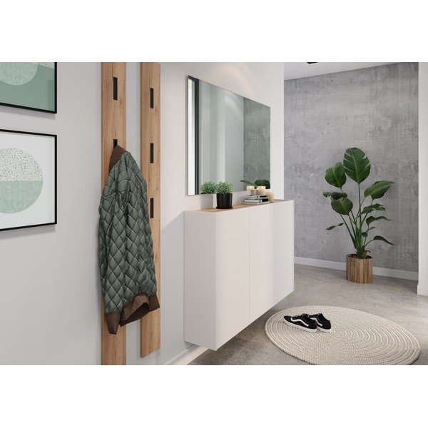 Кремаво шкафче с дъбов декор 138x87x25 cm Libbiano – Germania-image-4