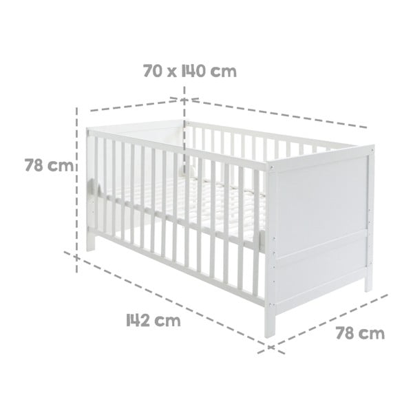 Бяло детско легло с балдахин 70x140 cm - Roba-image-4
