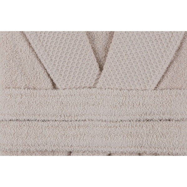 Бежов памучен халат за баня размер M Cappa - Foutastic-image-3