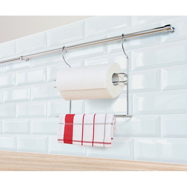 Висяща стойка за кухненски кърпи от хромирана стомана в сребристо Lonardo – Metaltex-image-2