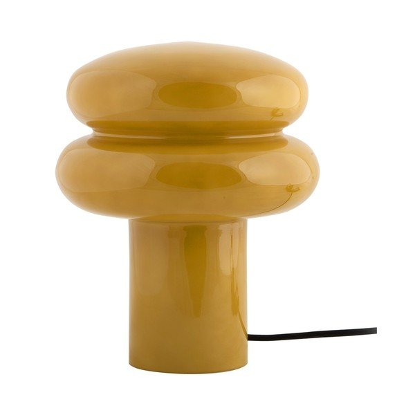 Стъклена настолна лампа в цвят жълта охра (височина 24 cm) Incesante – Leitmotiv
