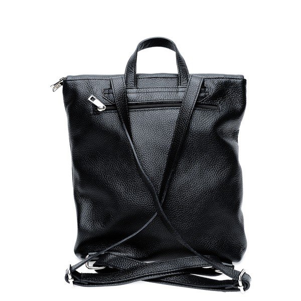 Черна кожена раница - Isabella Rhea-image-3