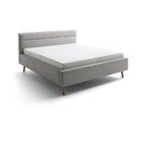 Сиво двойно легло 180x200 cm тапицирано с място за съхранение с включена подматрачна рамка Lotte – Meise Möbel